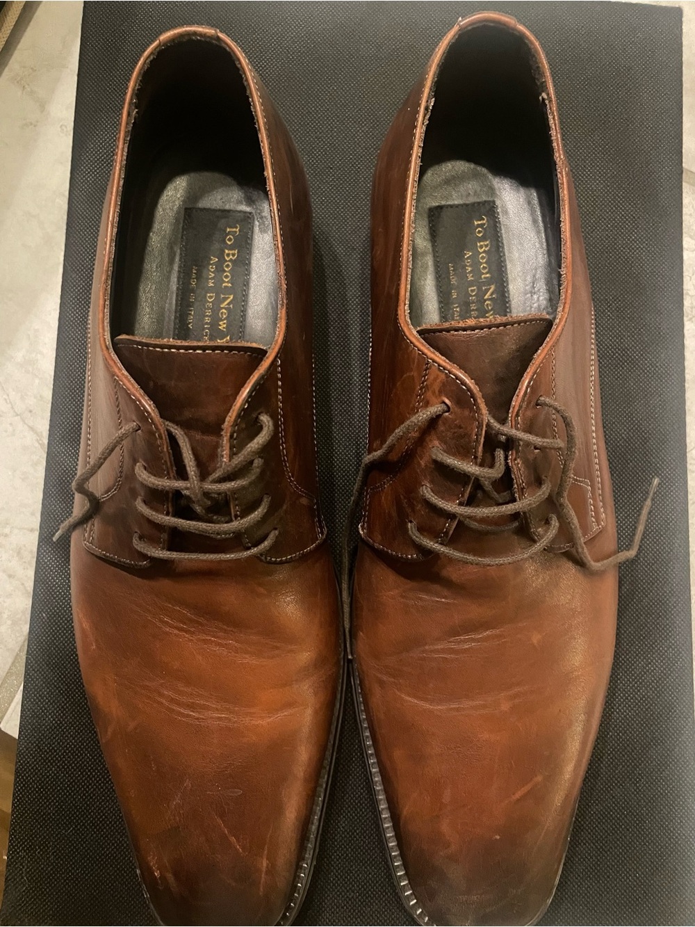 To Boot Chestnut Brown Leather Derby Shoes
